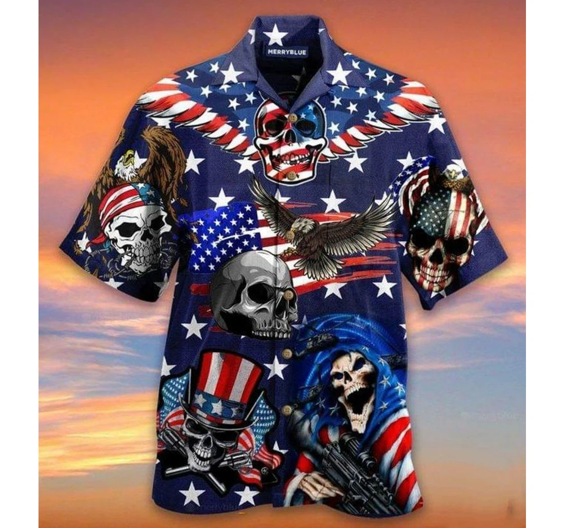 Personalized Gift Independence Day Hawaiian Shirt, Button Up Aloha Shirt For Men, Women