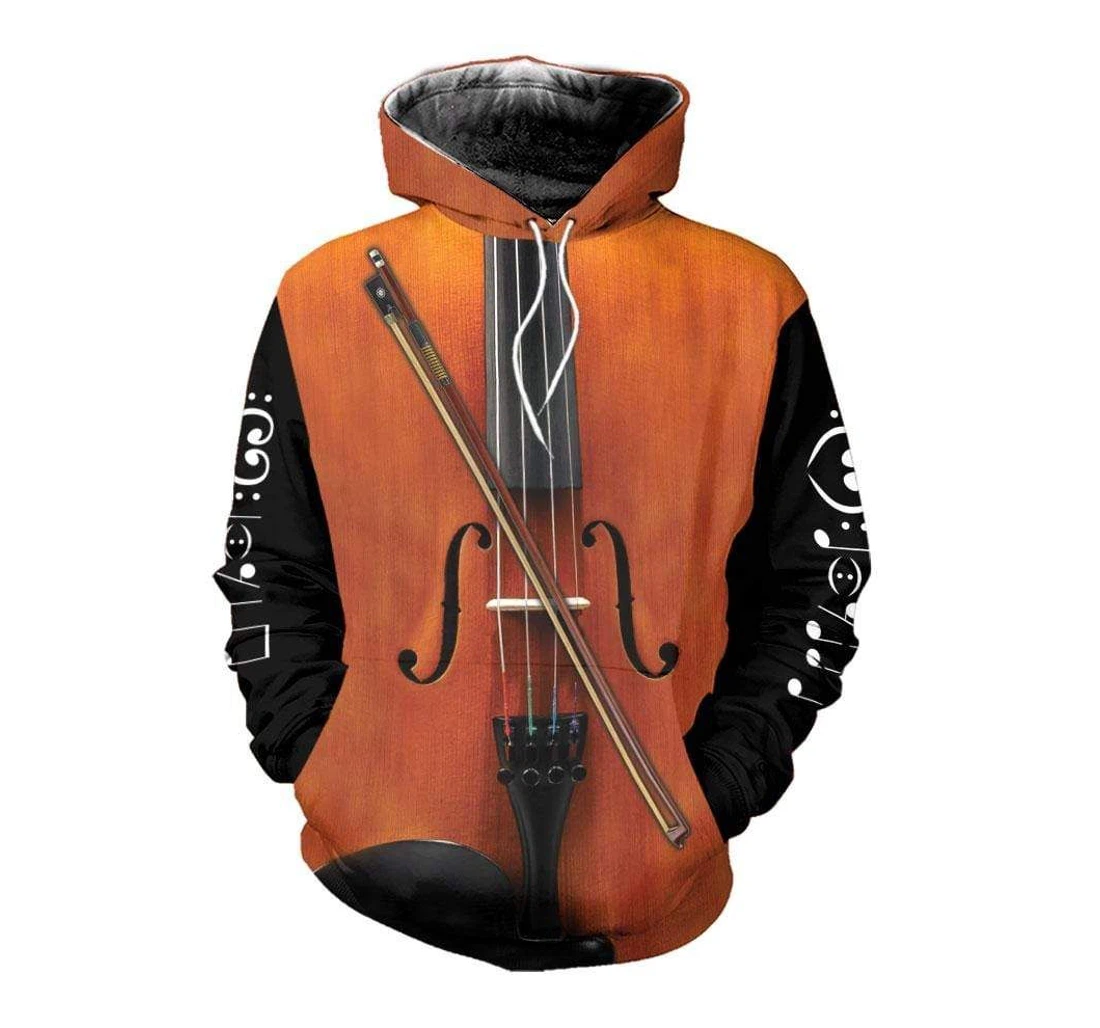 Personalized Awesome Music Lover Hoodied Violin Cello - 3D Printed Pullover Hoodie