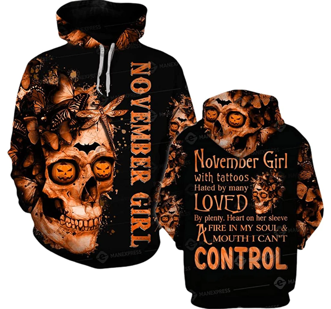 November Girl Control Halloween 3d Gifts Friends Or Yourself - 3D Printed Pullover Hoodie