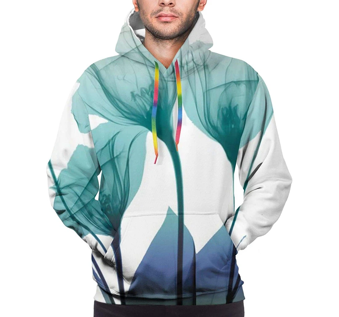 X-ray Photography Flowers Cotton Graphics Fleece Pockets Christmas Halloween - 3D Printed Pullover Hoodie