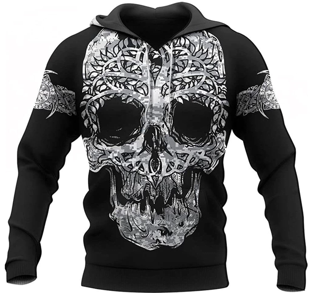 Viking Tree Of Life Fenrir Wolf 3d Gifts Friends Or Yourself - 3D Printed Pullover Hoodie