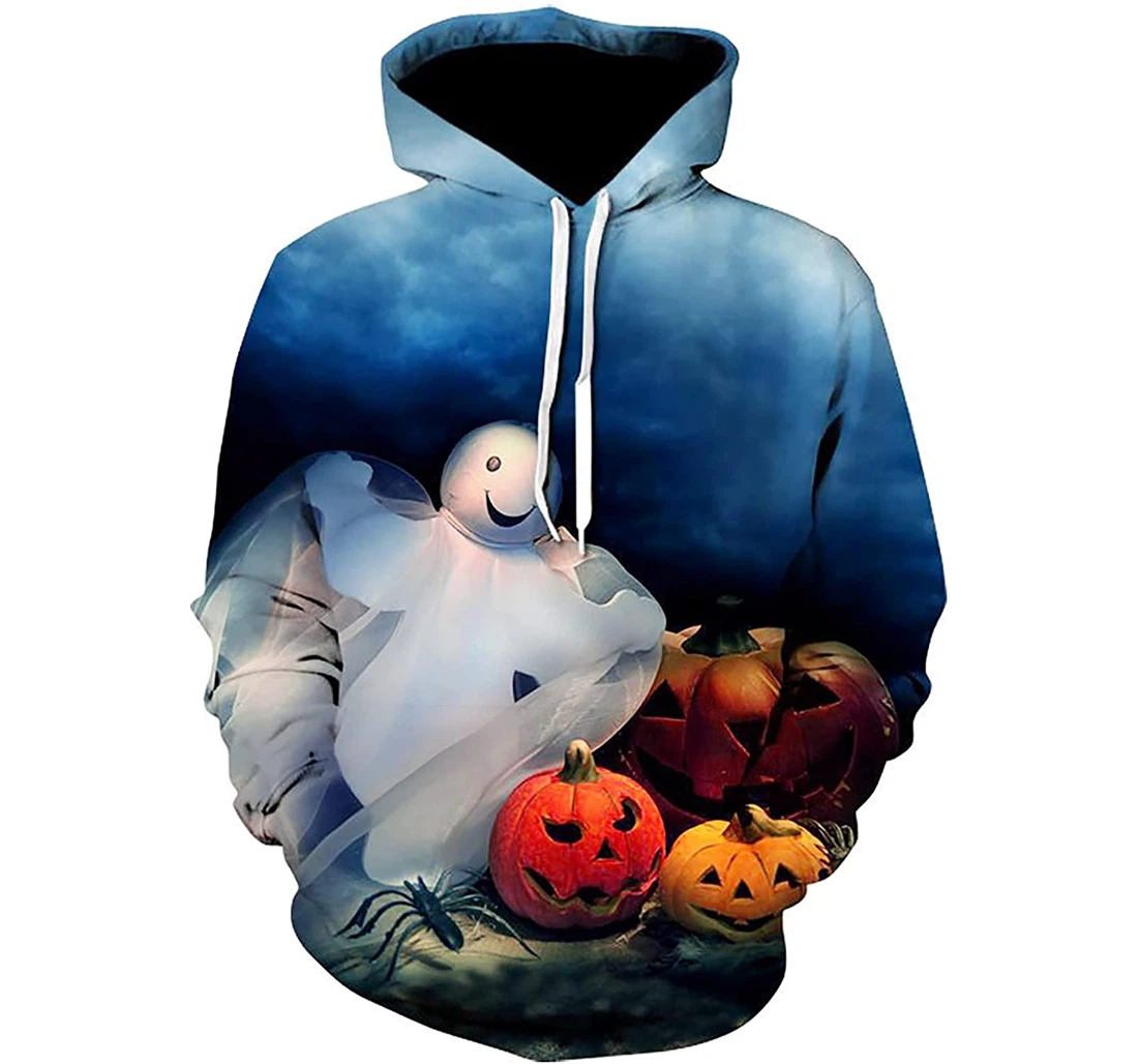 Mens Halloween Pumpkin Jack-o-lantern Drawstring Fashion Fall - 3D Printed Pullover Hoodie