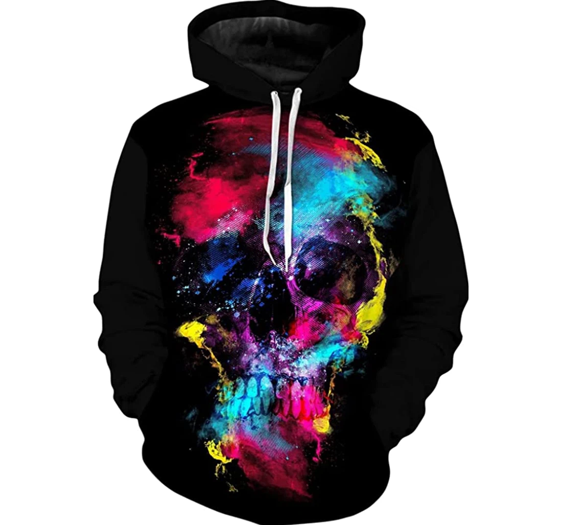 The Halloween Skull Galaxy 3d Gifts Friends Or Yourself - 3D Printed Pullover Hoodie