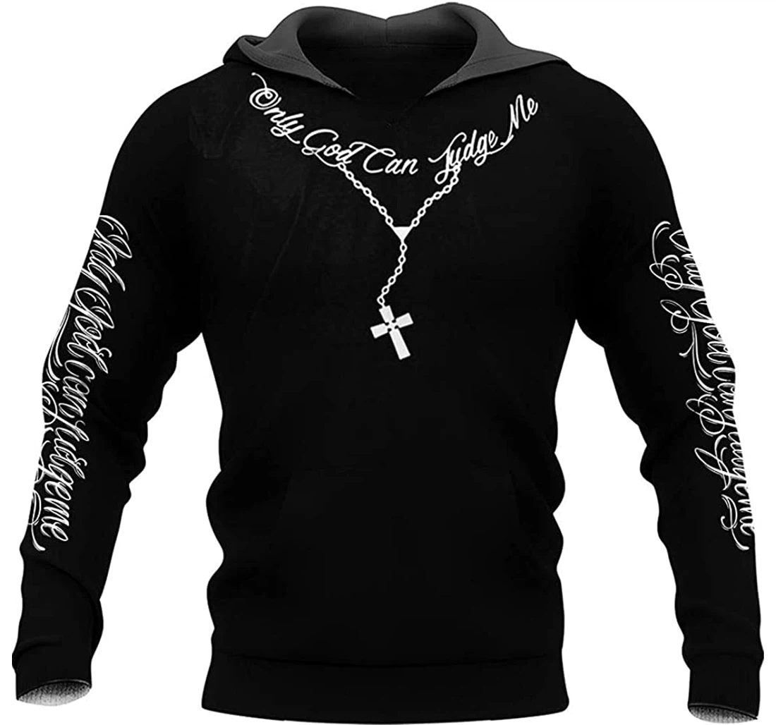 Personalized Jesus Only God Can Judge Me 3d Gifts Friends Or Yourself - 3D Printed Pullover Hoodie
