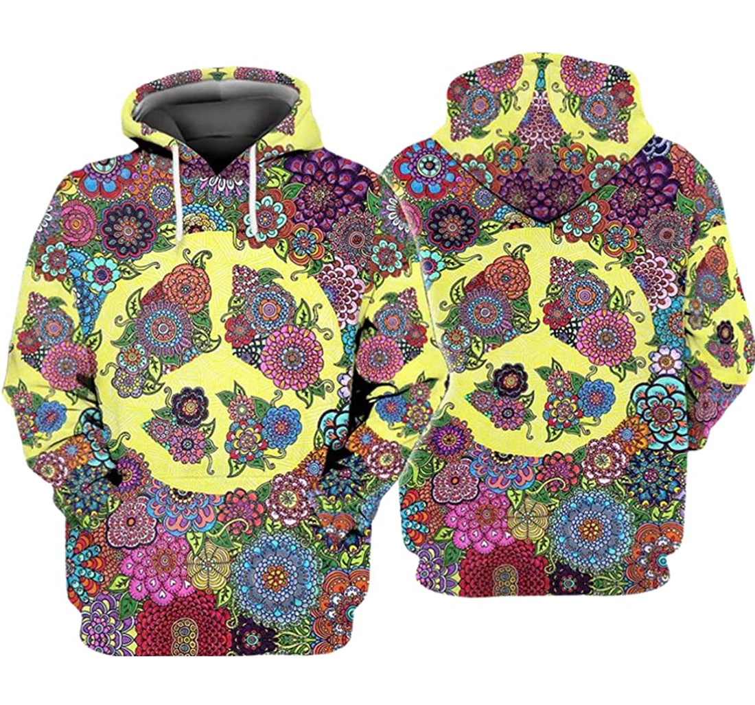 Hippie Floral Pattern 3d Gifts Friends Or Yourself - 3D Printed Pullover Hoodie