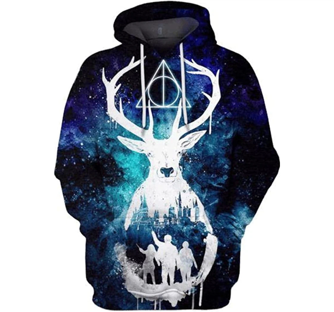 Halloween Deer Soul Of The Forest Galaxy 3d Gifts Friends Or Yourself - 3D Printed Pullover Hoodie