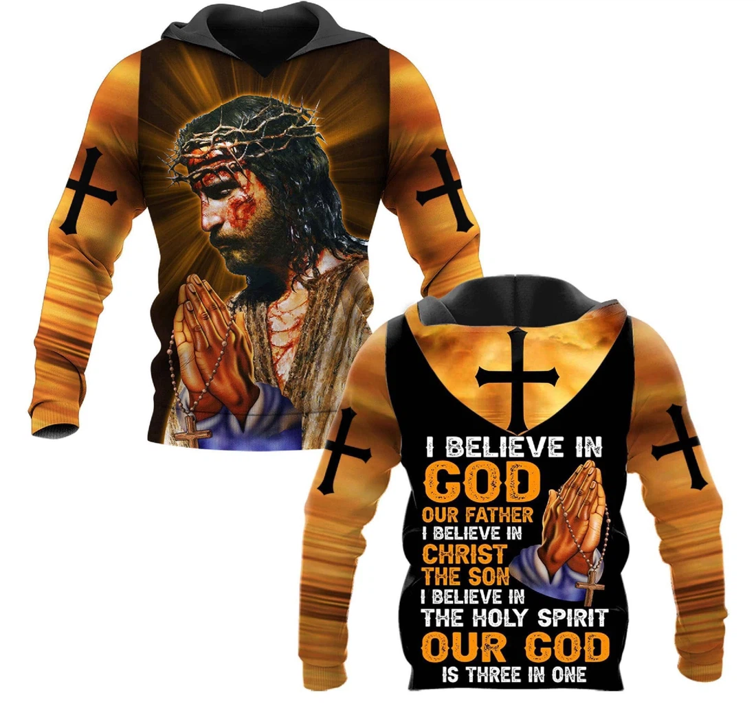 I Believe In God Our Father God Bless Us Christian - 3D Printed Pullover Hoodie