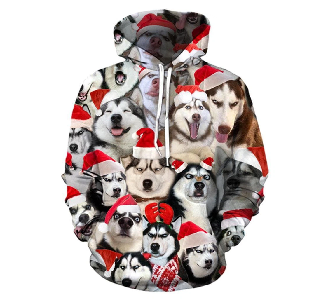 Funny Santa Dog Lover Christmas - 3D Printed Pullover Hoodie