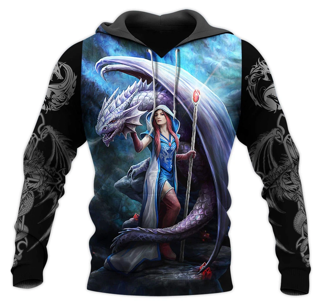 Personalized Hoodied Dragon Girl - 3D Printed Pullover Hoodie