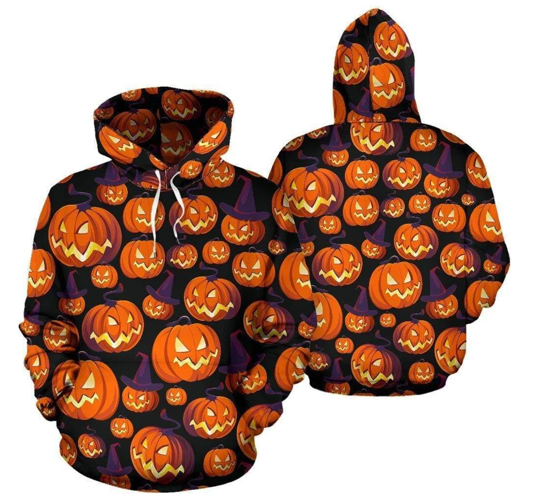 Halloween Scary Witch Evil Pumkin - 3D Printed Pullover Hoodie