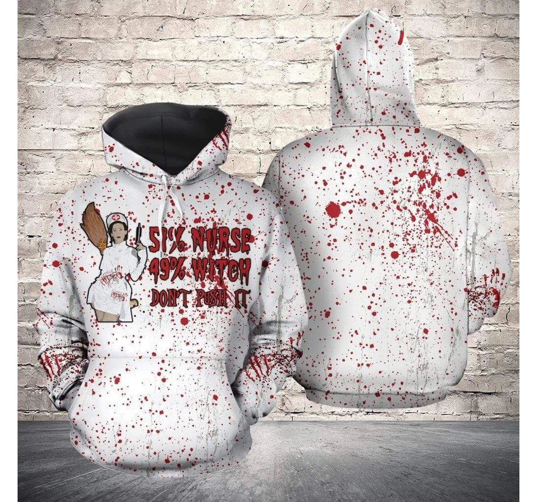 Halloween Witch Nurse - 3D Printed Pullover Hoodie