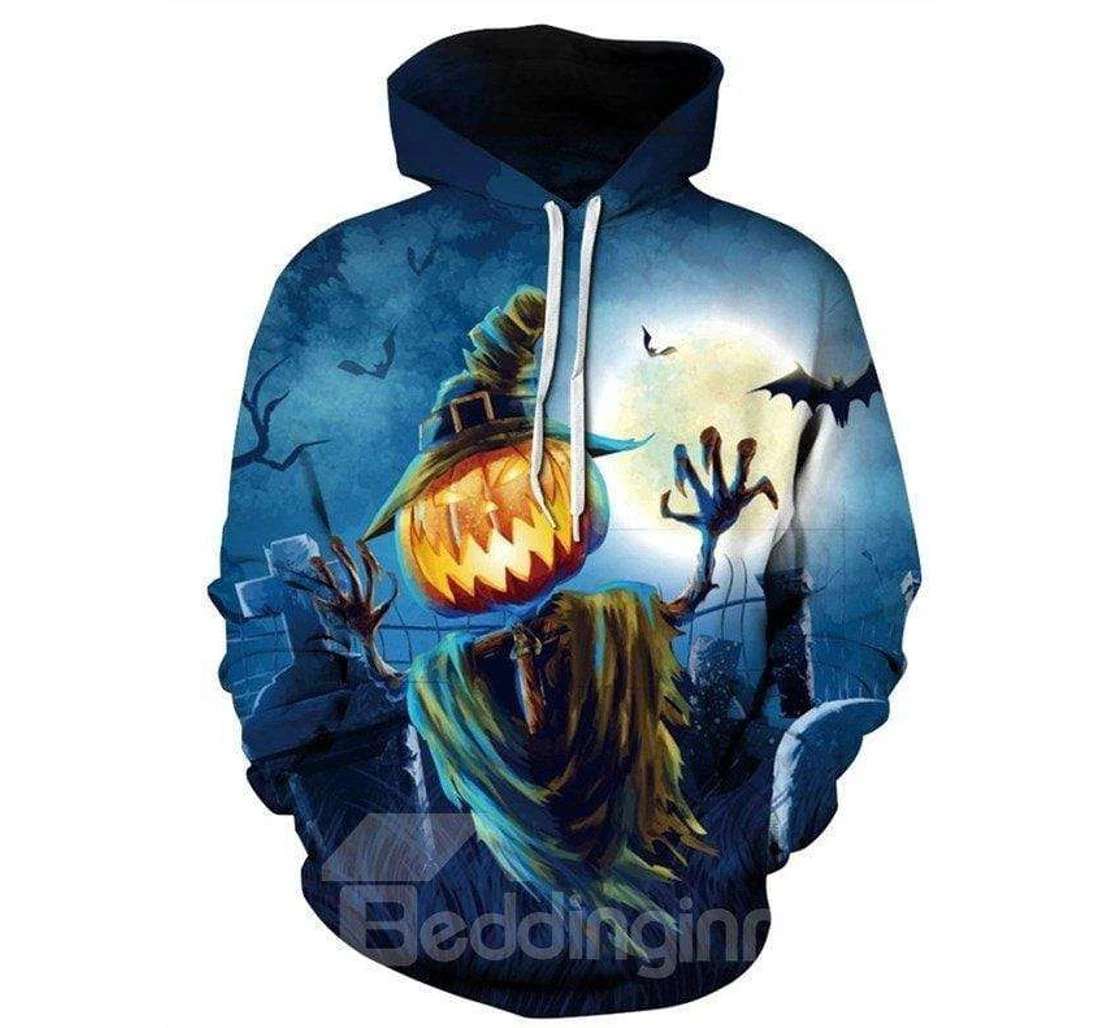 Halloween Scary Pumkin ghost - 3D Printed Pullover Hoodie