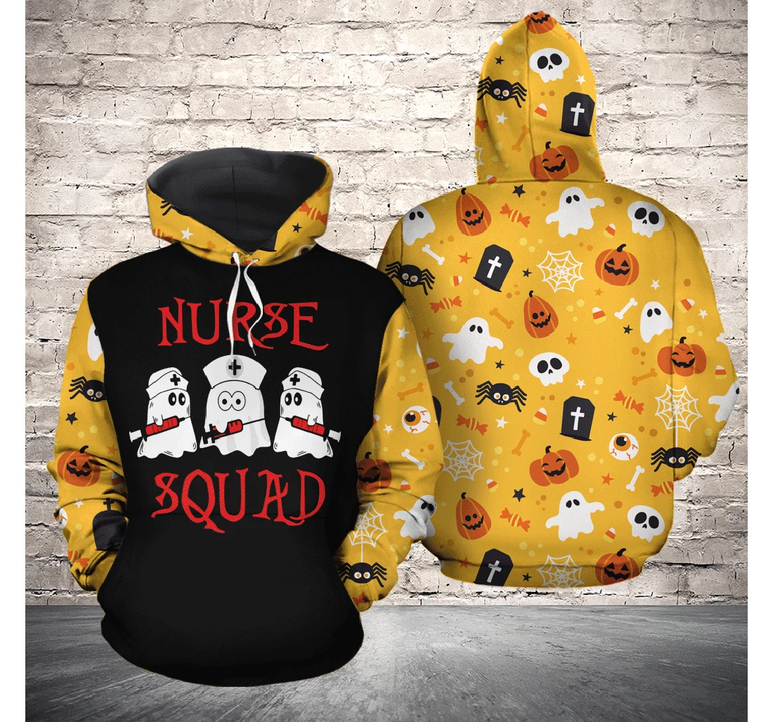 Halloween Nurse Squad Ghost - 3D Printed Pullover Hoodie