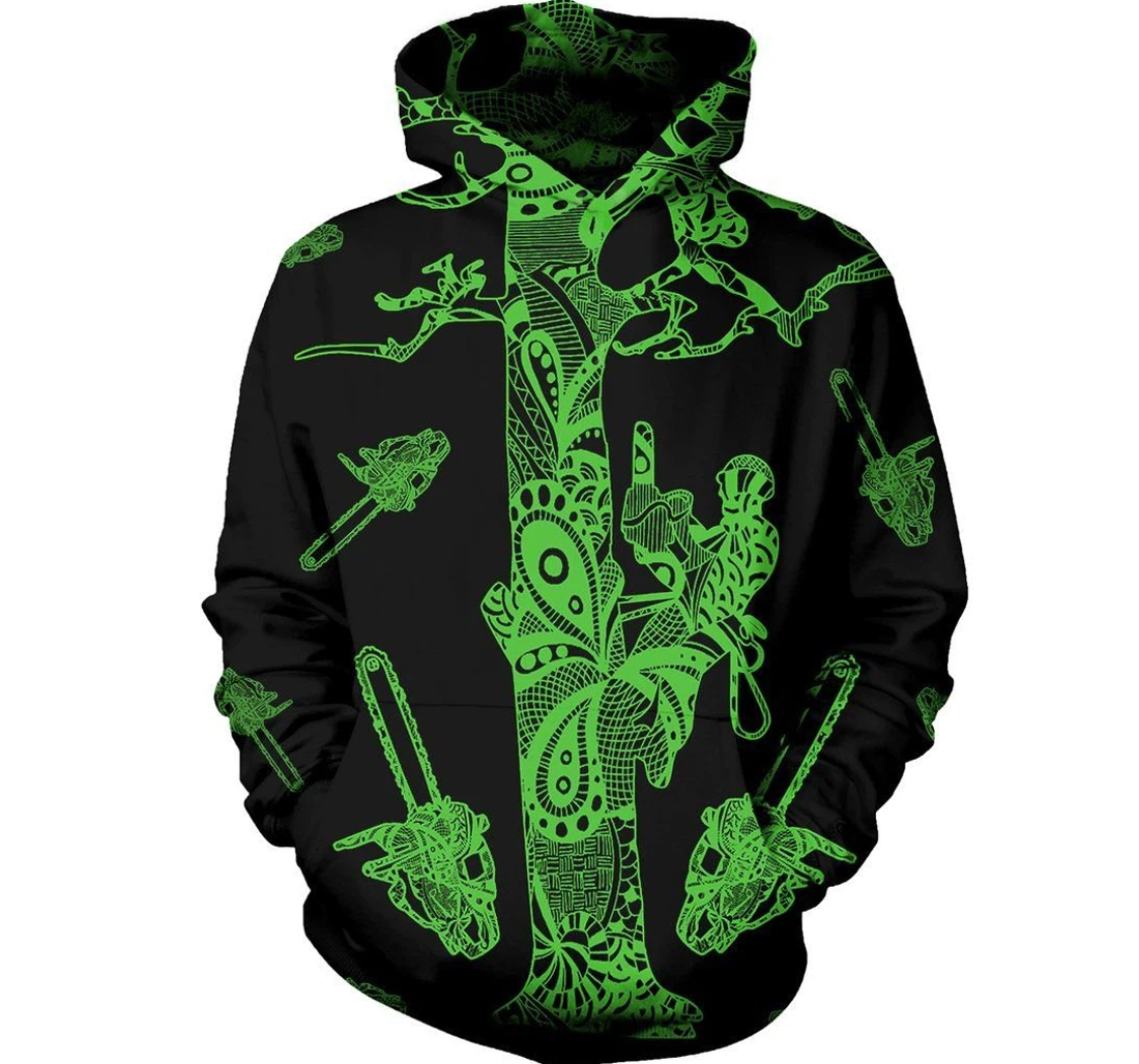Personalized Green Tree Logger - 3D Printed Pullover Hoodie