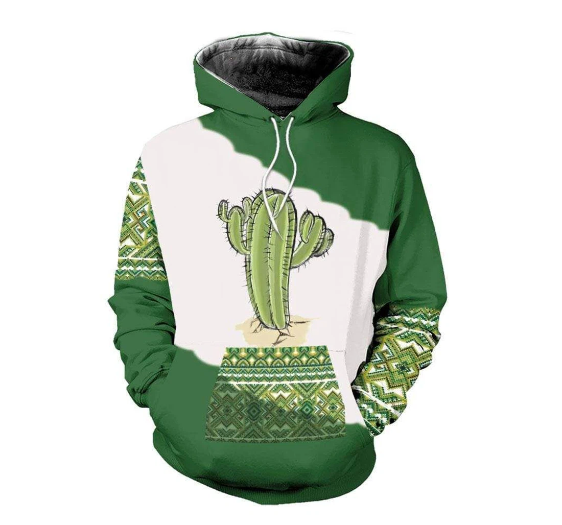 Green Cactus Not A Hugger Christmas - 3D Printed Pullover Hoodie