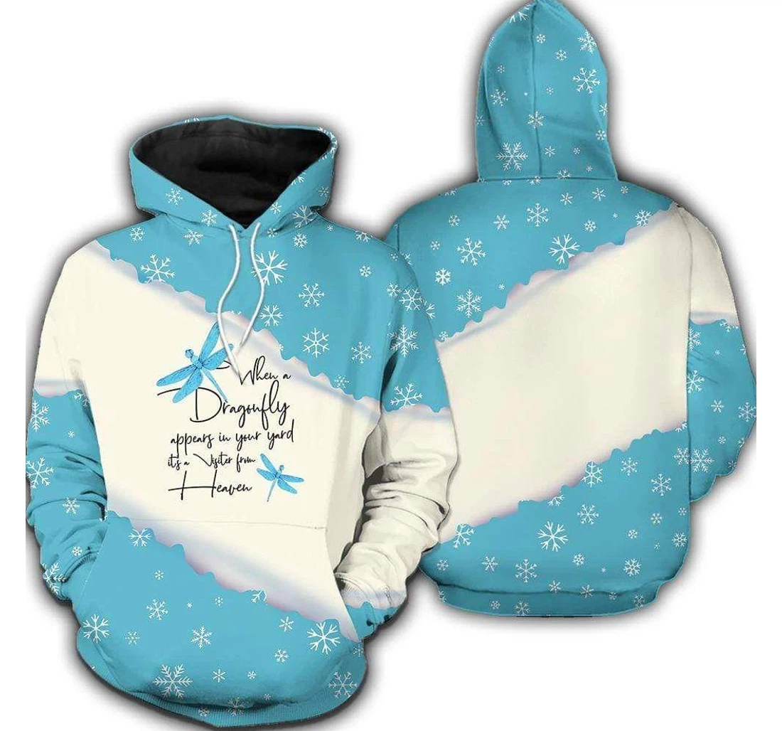 Dragonfly Christmas Tie-dye - 3D Printed Pullover Hoodie