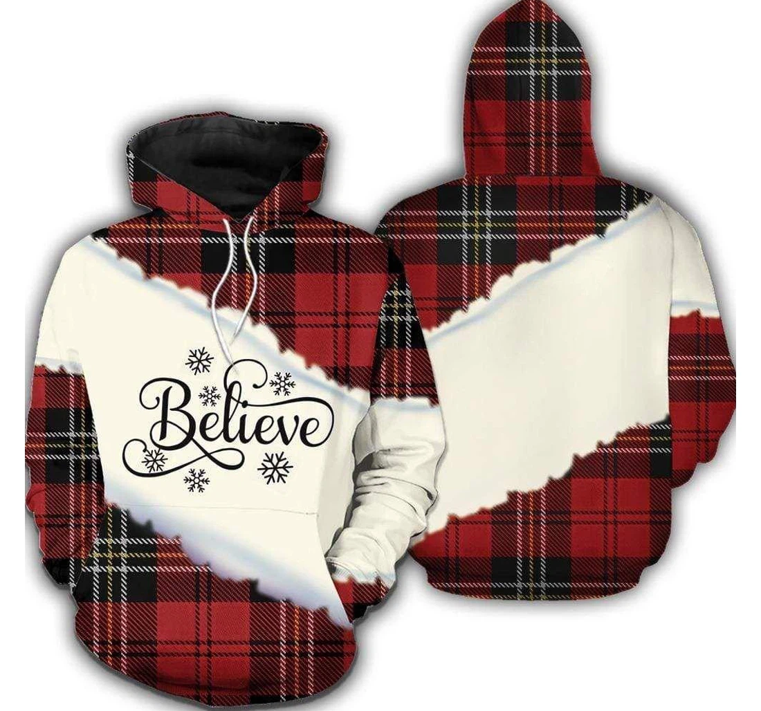 Christmas Believe Snow Sweater - 3D Printed Pullover Hoodie