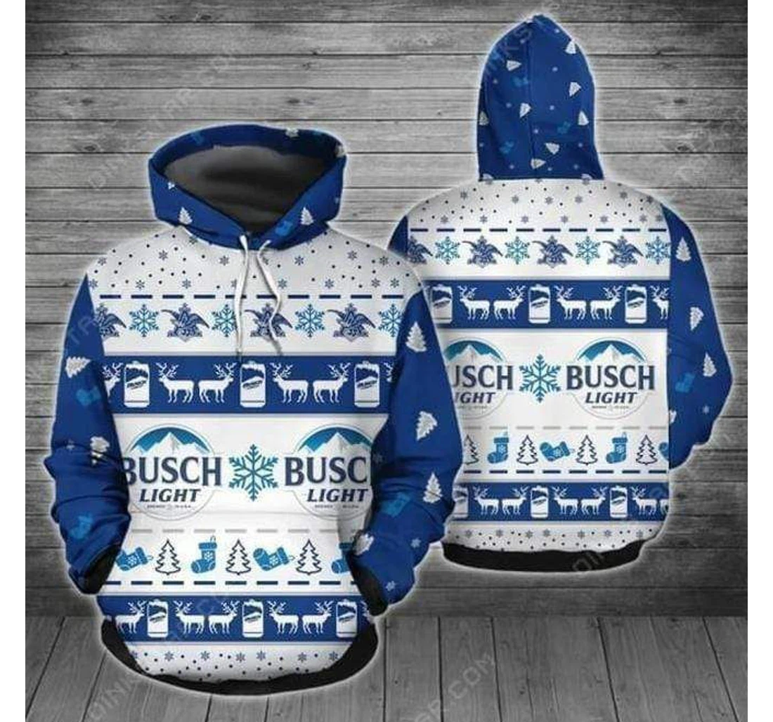 Christmas Busch Light - 3D Printed Pullover Hoodie