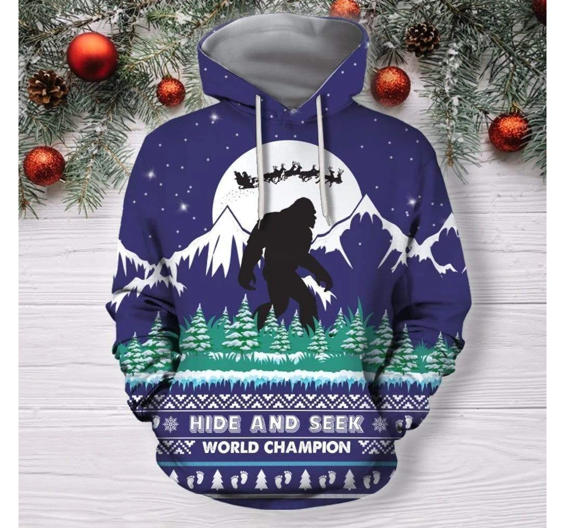 Bigfoot Christmas - 3D Printed Pullover Hoodie