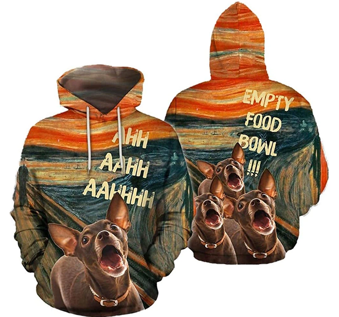 Colorful Toy-terrier Gift On Xmas Birthday's Sportwear Up Hd - 3D Printed Pullover Hoodie