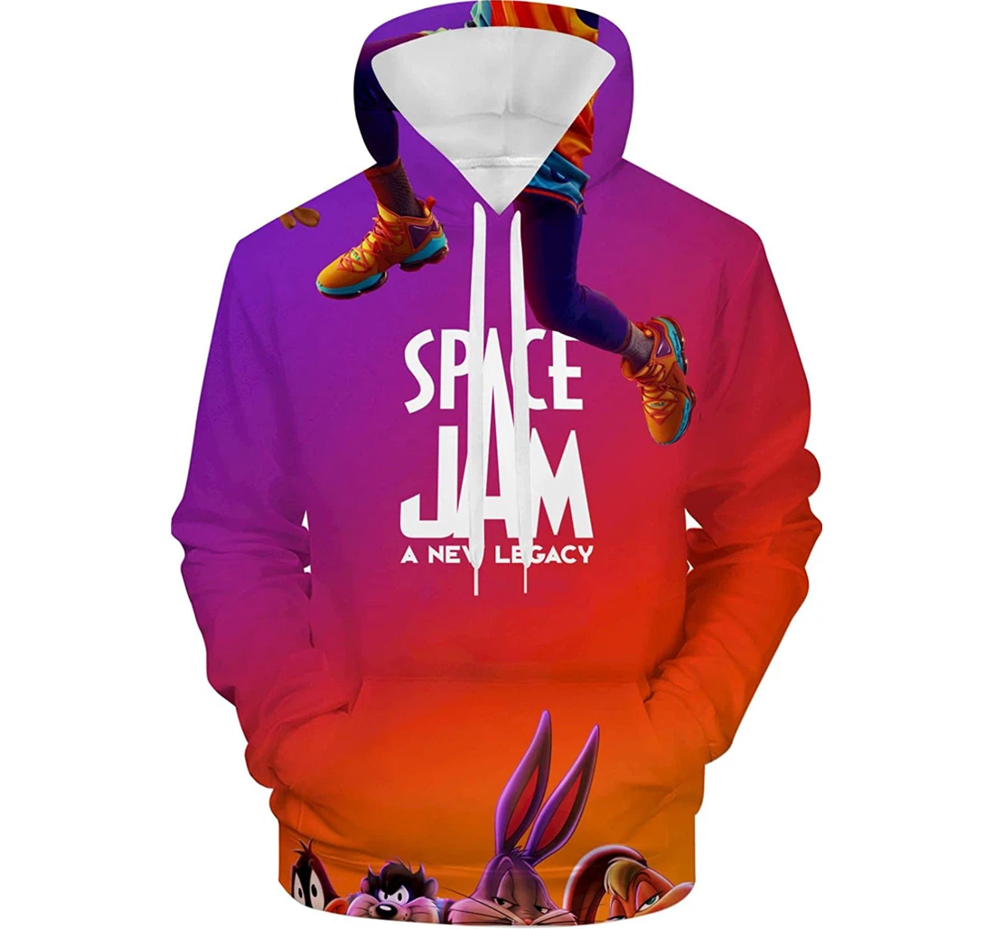 Space Jam Fashion Athletic With Pockets - 3D Printed Pullover Hoodie