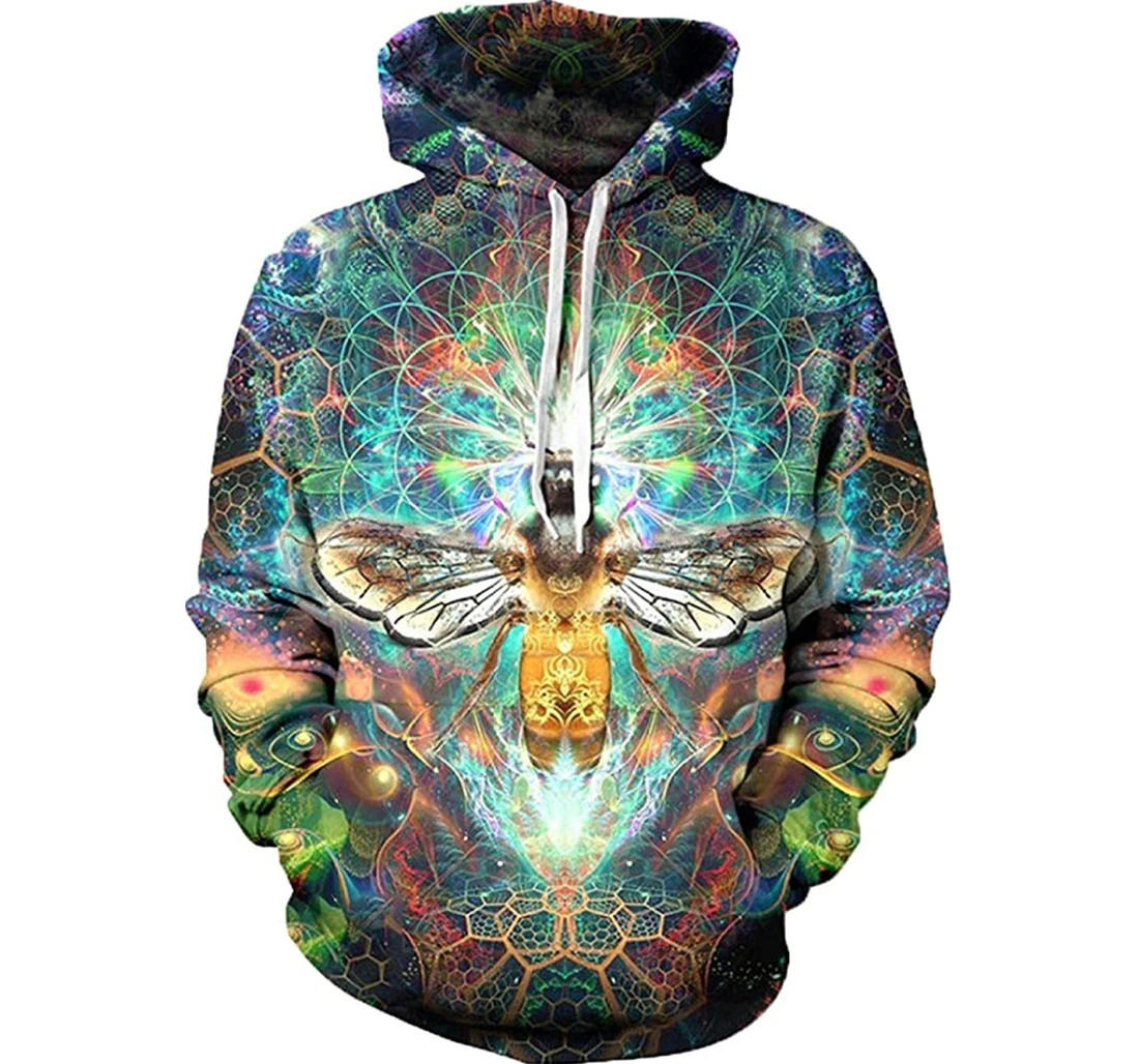 Magic Bee Totem Crewneck Funny Hoodies-small_v2 - 3D Printed Pullover Hoodie