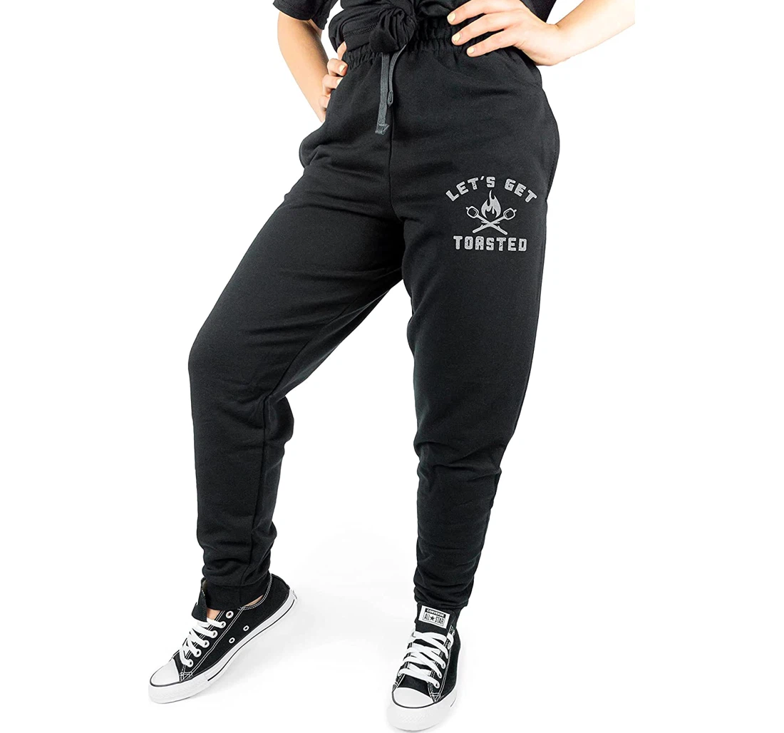 B Wear Sportswear Let's Get Toasted Campfire Cute Graphic Pocketed Sweatpants, Joggers Pants With Drawstring For Men, Women