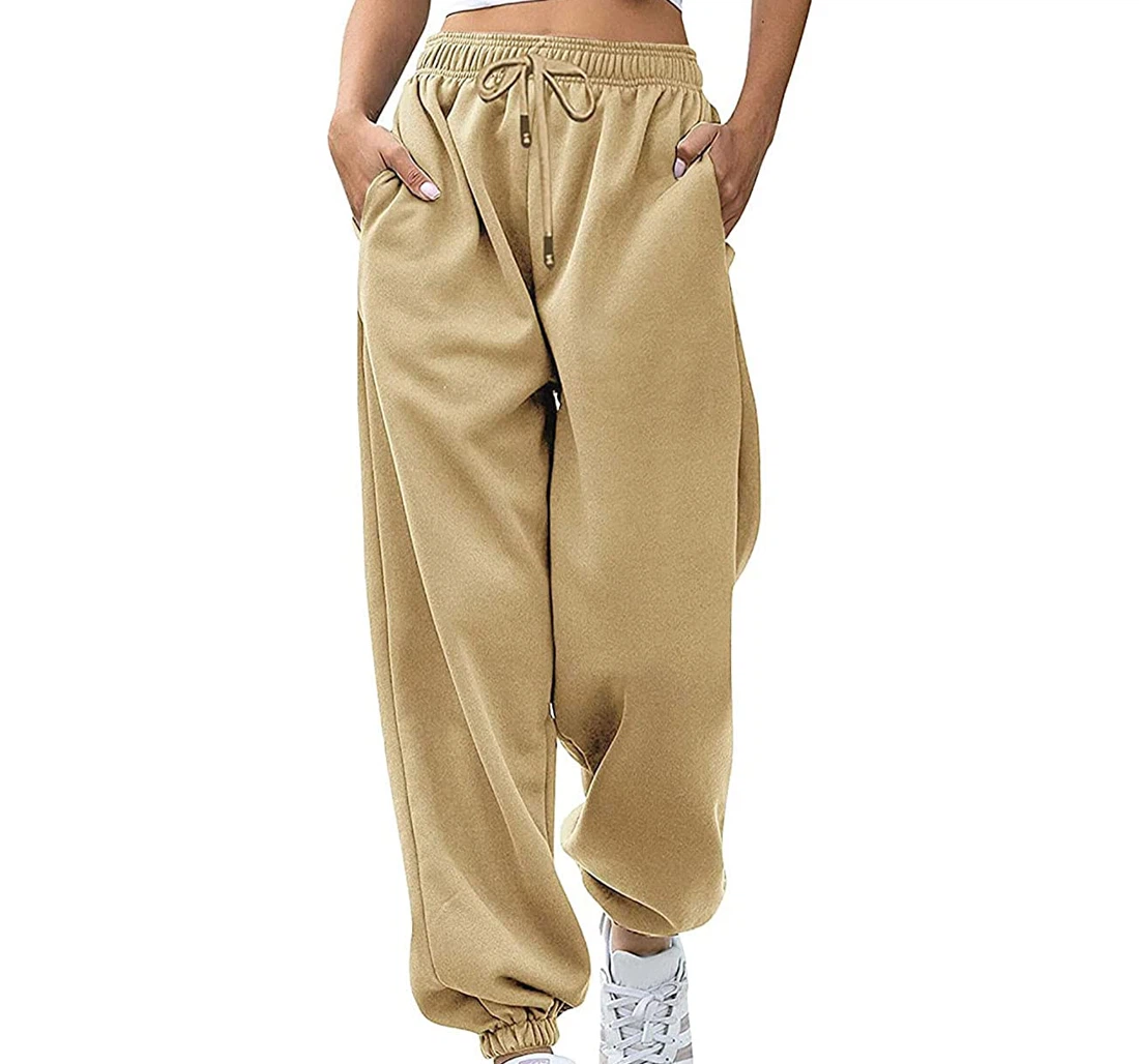 Yoga Gym Casual High Waist Comfy Elastic Straight Loose Wide Leg Sweatpants, Joggers Pants With Drawstring For Men, Women