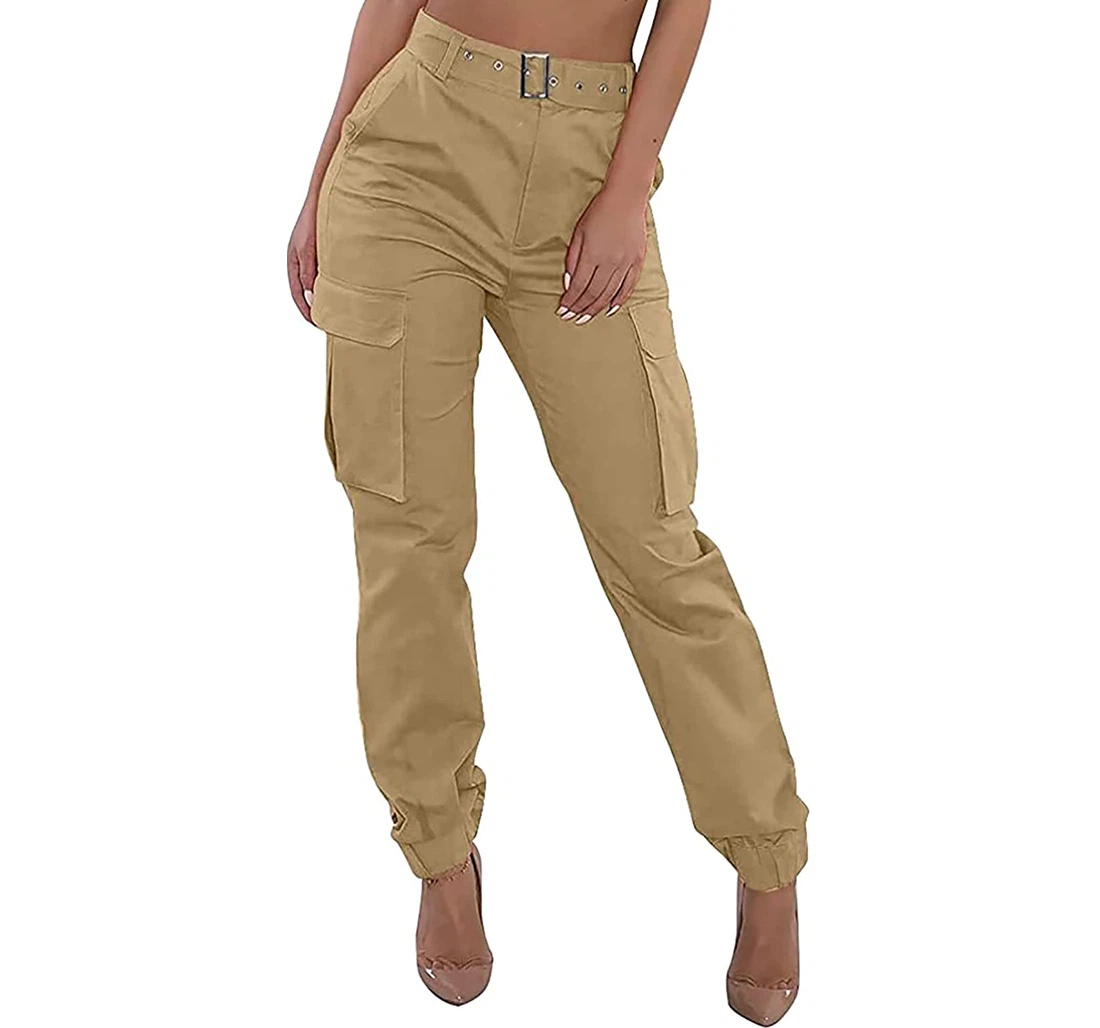 Cargo Casual High Waist Loose Outdoor Without Belt Sweatpants, Joggers Pants With Drawstring For Men, Women