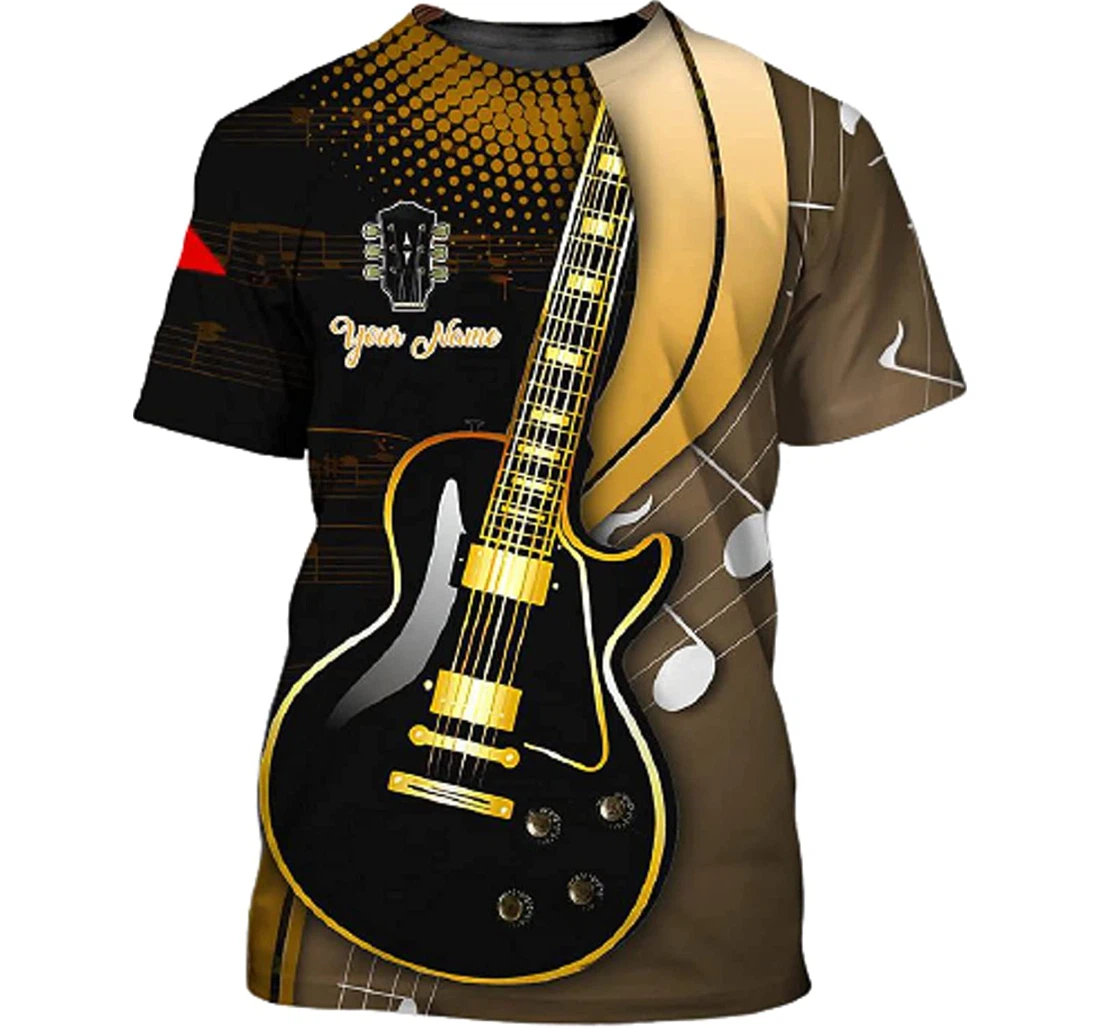 Personalized Name Love Guitar Music Note 3d Sportwear Up Hd - 3D Printed T-shirt