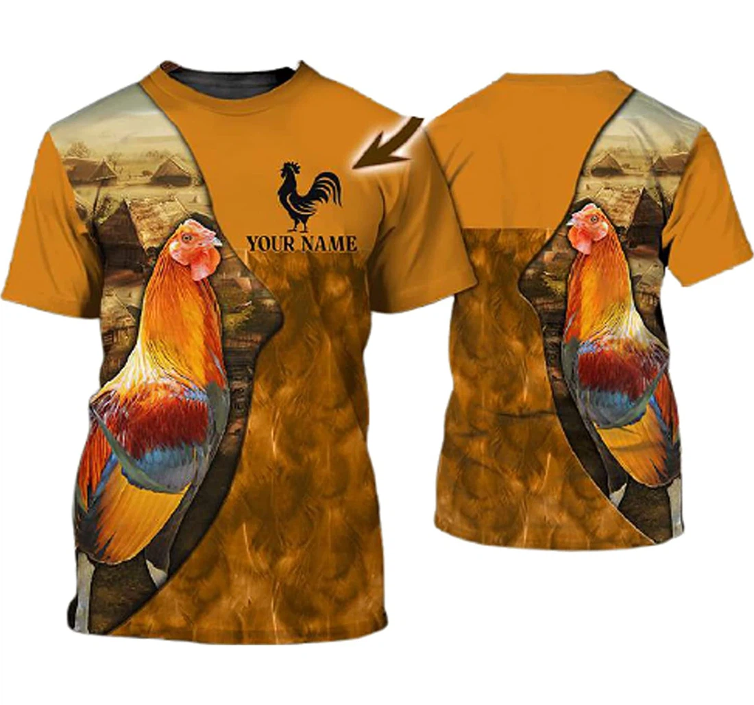 Personalized Name Farm Chicken Rooster 3d Sportwear Up Hd - 3D Printed T-shirt