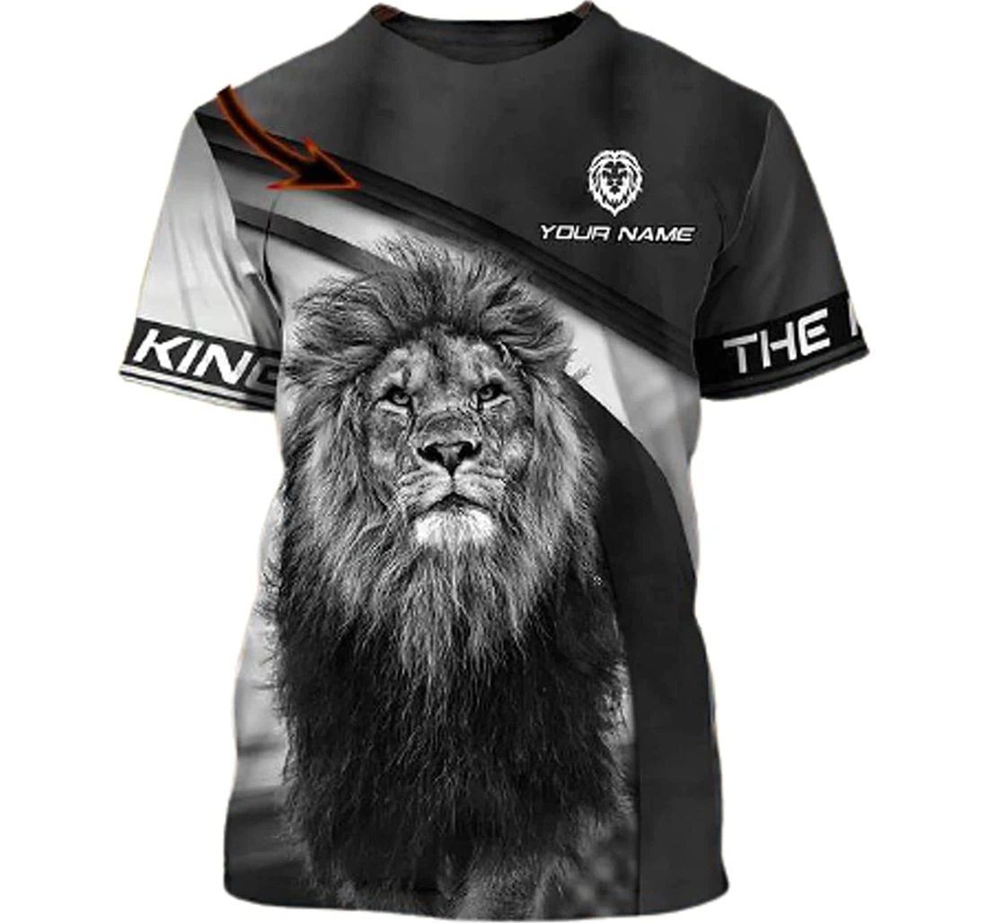 Personalized Name The King Lion 3d Sportwear Up Hd - 3D Printed T-shirt