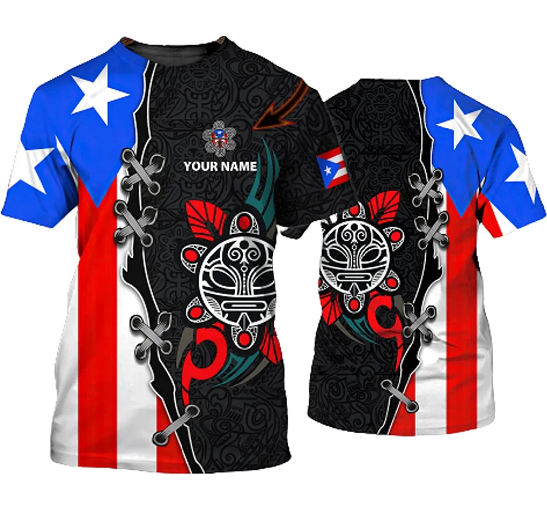 øjeblikkelig Kristendom uheldigvis Personalized Name Taino Sun Tribal Puerto Rico Flag 3d Sportwear Up Hd - 3D Printed  T-shirt - All Print AZ