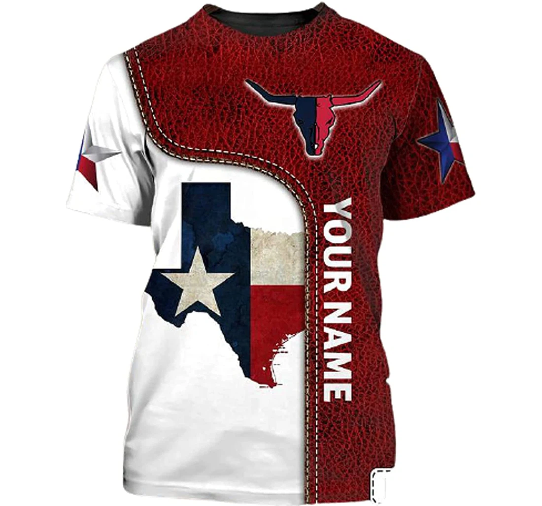 Personalized Name Texas Map 3d Sportwear Up Hd - 3D Printed T-shirt