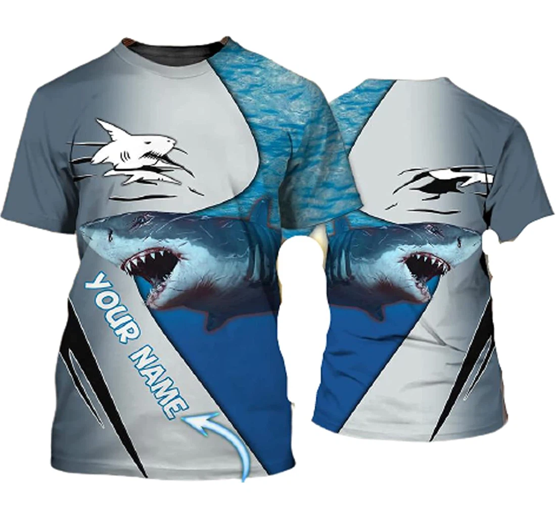 Personalized Name Love Shark Shark On Sea 3d Sportwear Up Hd - 3D Printed T-shirt