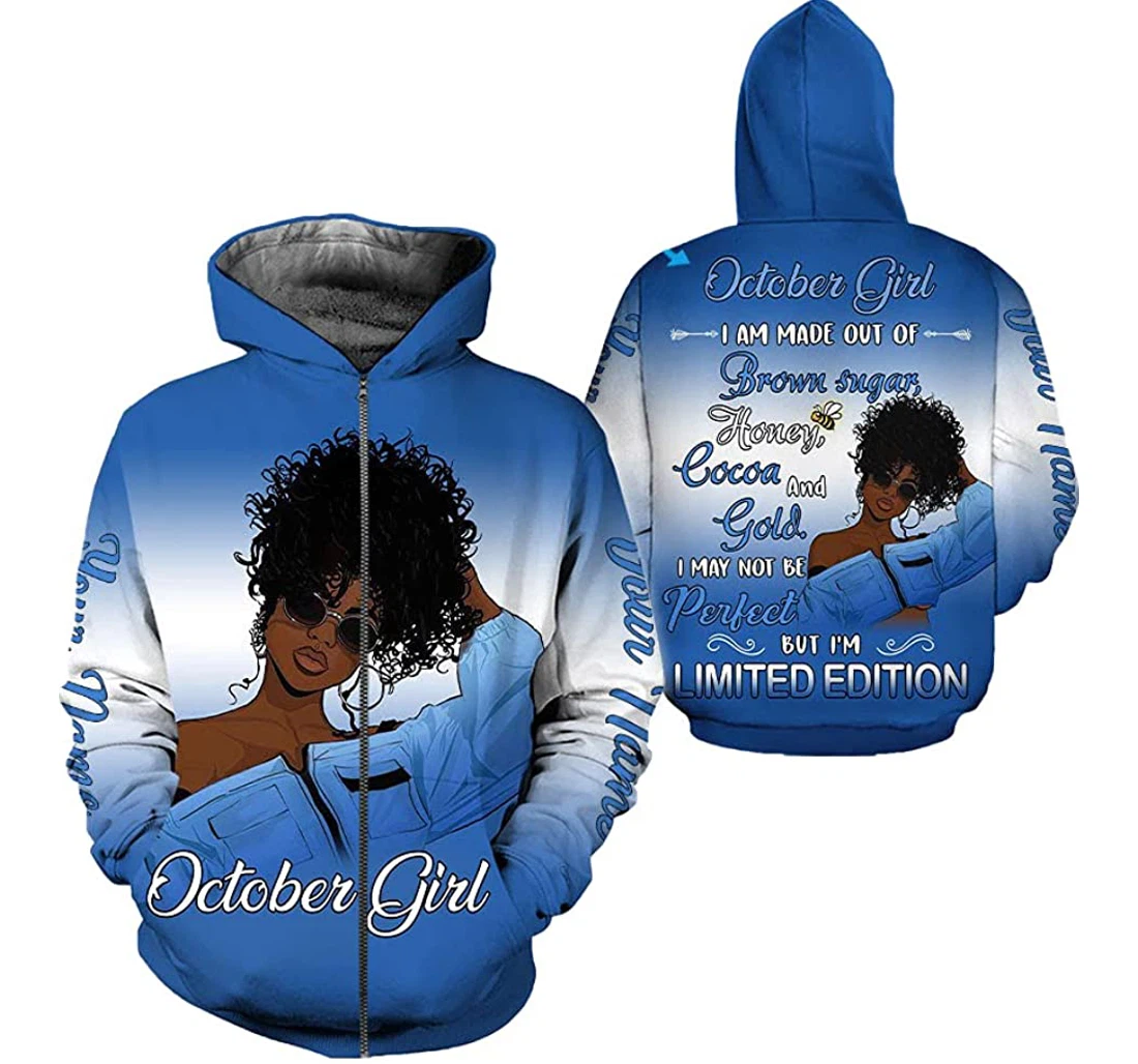 Personalized I Am Made Out Of Brown Sugar Honey Cocoa Gold I May Not Be Perfect But I'm Customized Name Birthday Month Tdp - 3D Printed Pullover Hoodie