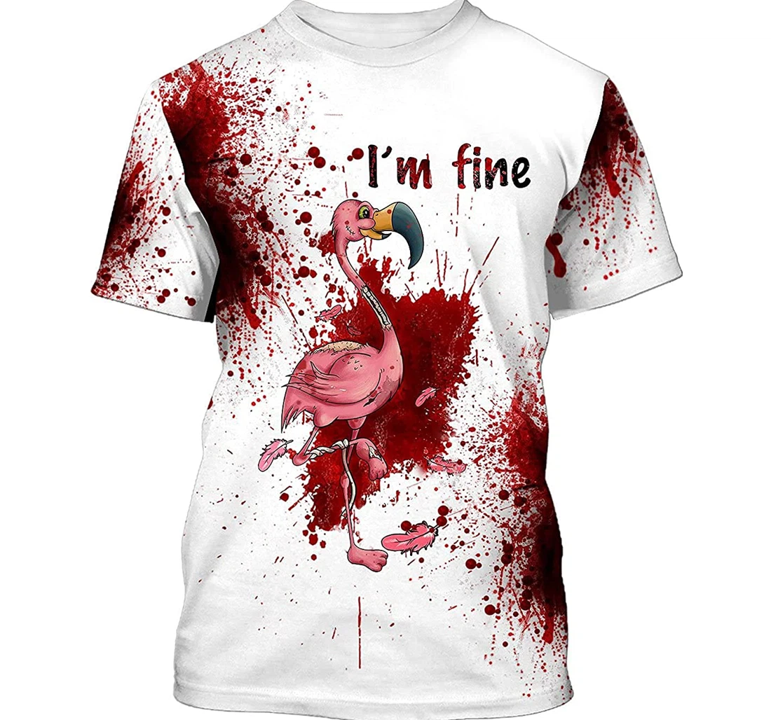 Famille Flamingo Blood Halloween Sportwear Up Hd - 3D Printed T-shirt