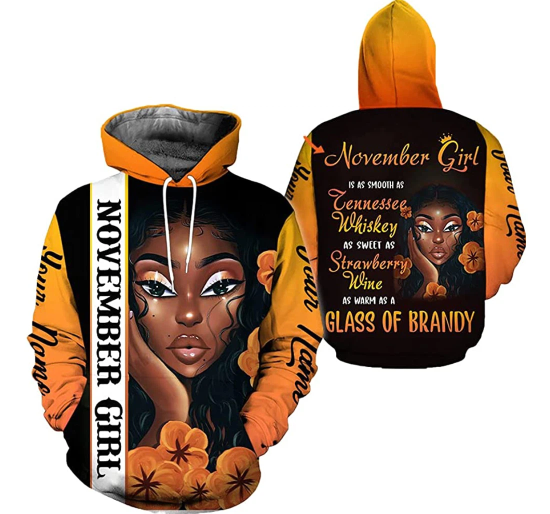 Personalized As Smooth As Tennessee Whiskey As Sweet As Strawberry Wine As Warm As A Glass Of Brandy Personalized Name Birthday Month Tdp - 3D Printed Pullover Hoodie