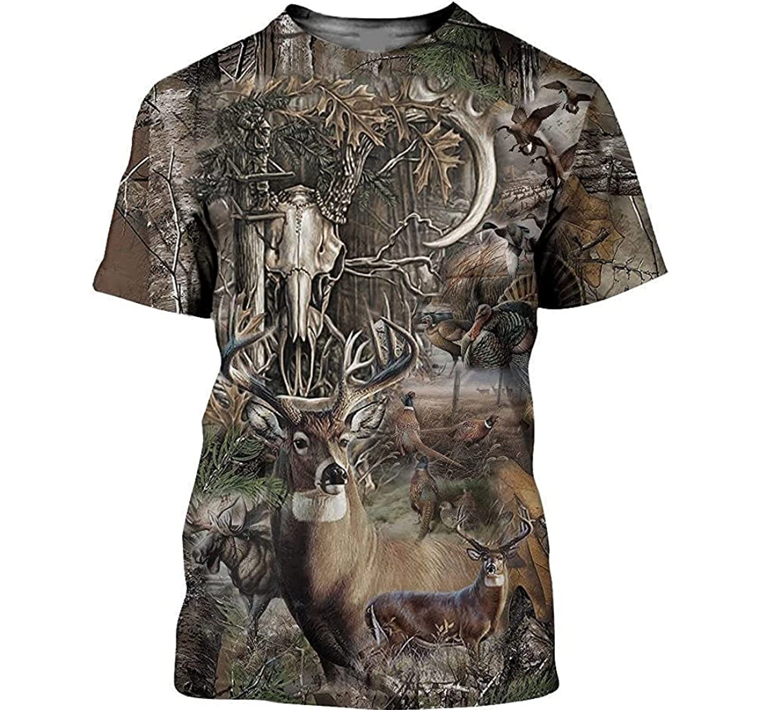 Deer Hunting Sunset Sportwear Up Hd - 3D Printed T-shirt