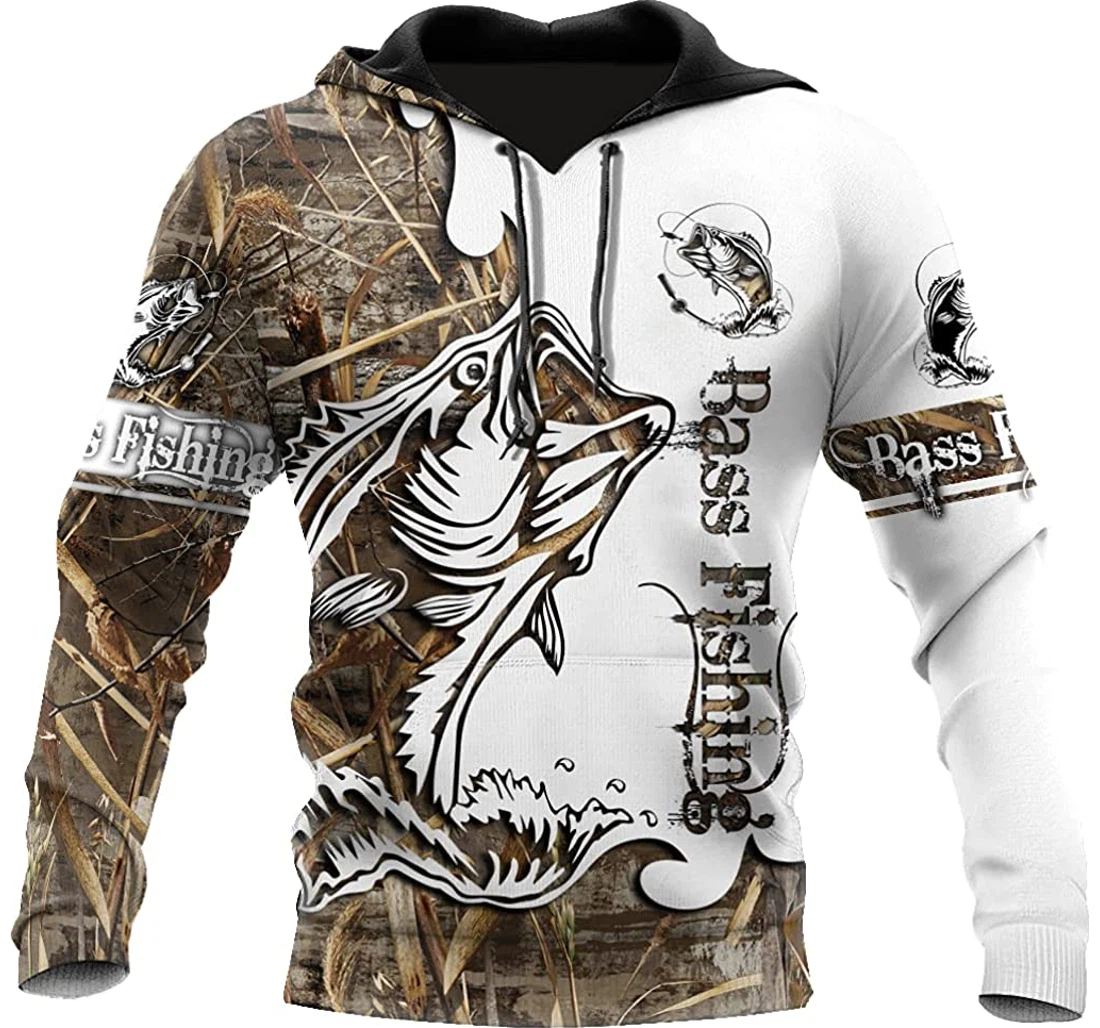 Personalized Bass Fishing Sport Muddy Water Camo Tattoo Shirts Up - 3D Printed Pullover Hoodie