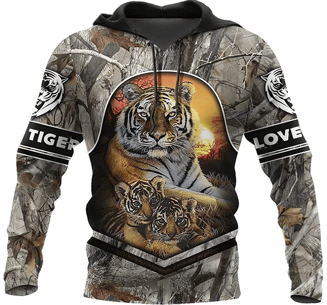 Amazing Hunting Family Tiger Sportwear Up - 3D Printed Pullover Hoodie