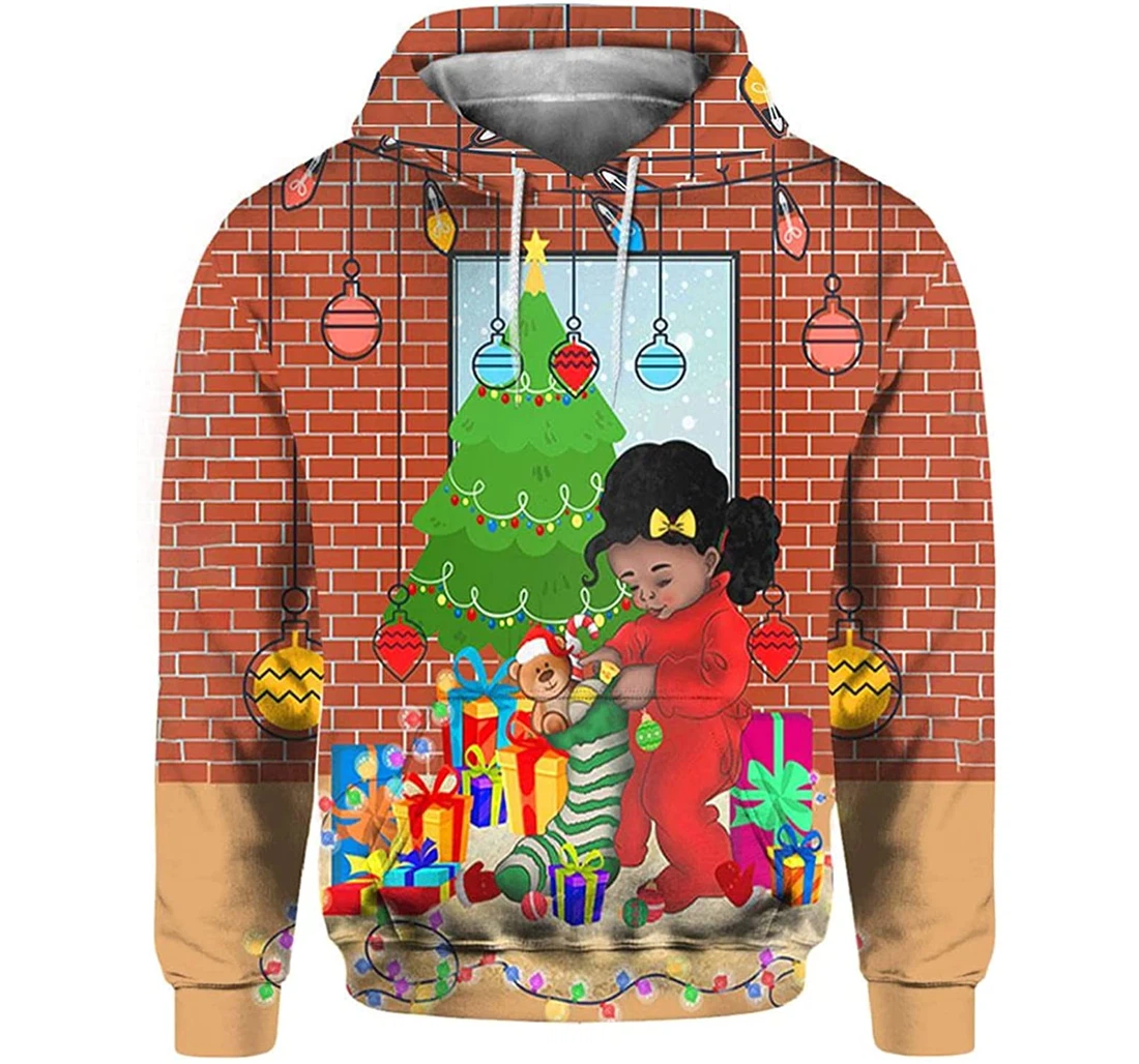 Baby Girl Christmas Sportwear Up - 3D Printed Pullover Hoodie