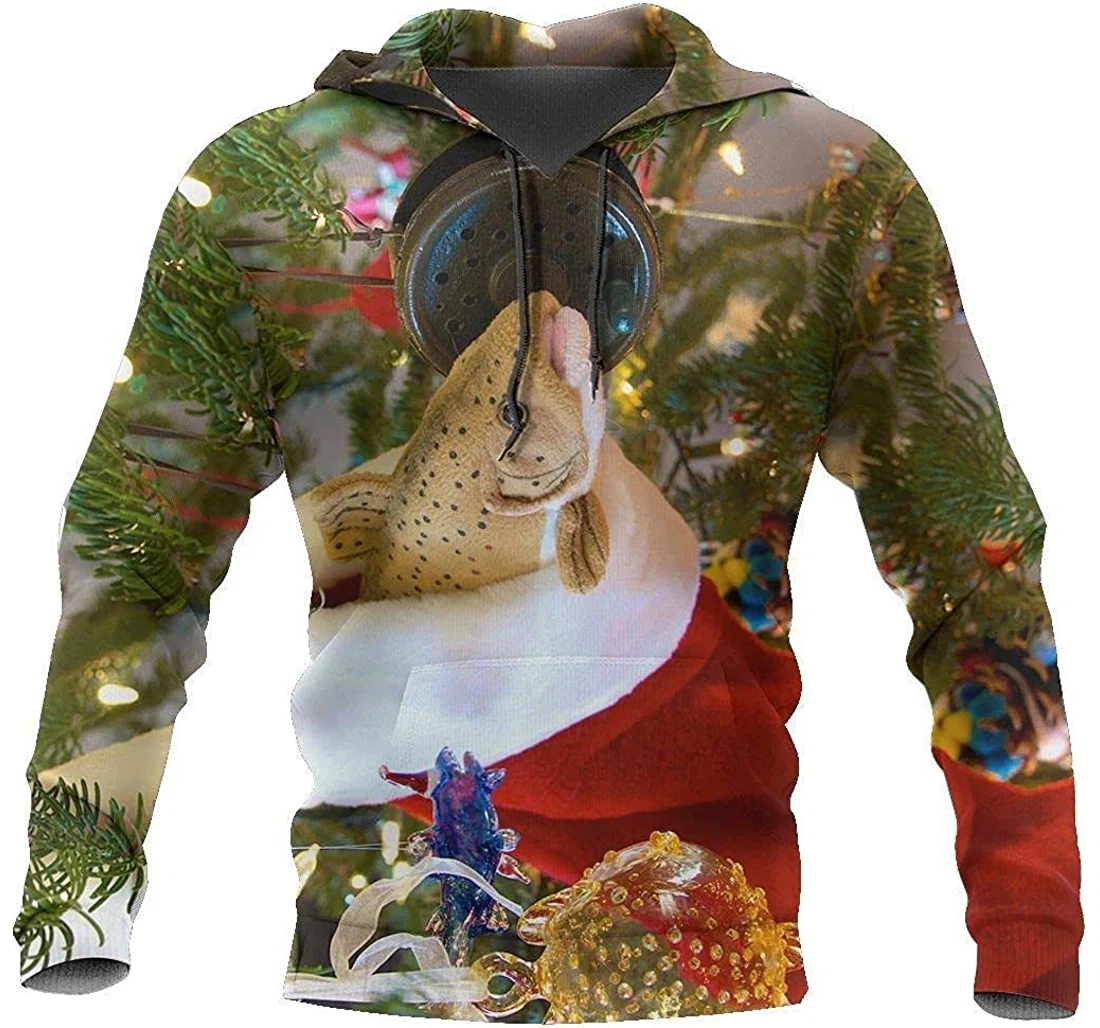 Personalized Trout Fish Ugly Christmas Sportwear Up - 3D Printed Pullover Hoodie