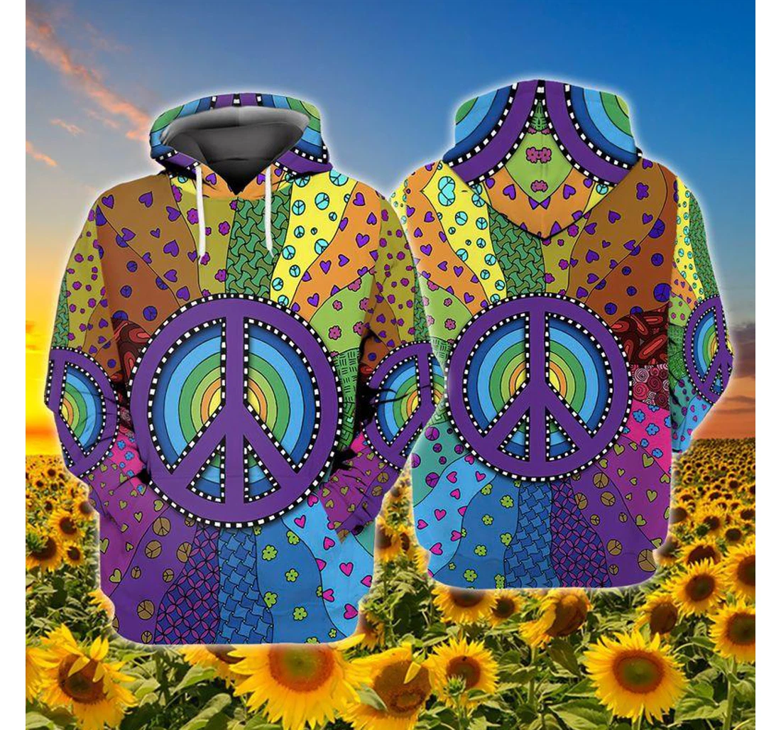Hippie Joyful Custom Design Shirts Family Gift - 3D Printed Pullover Hoodie