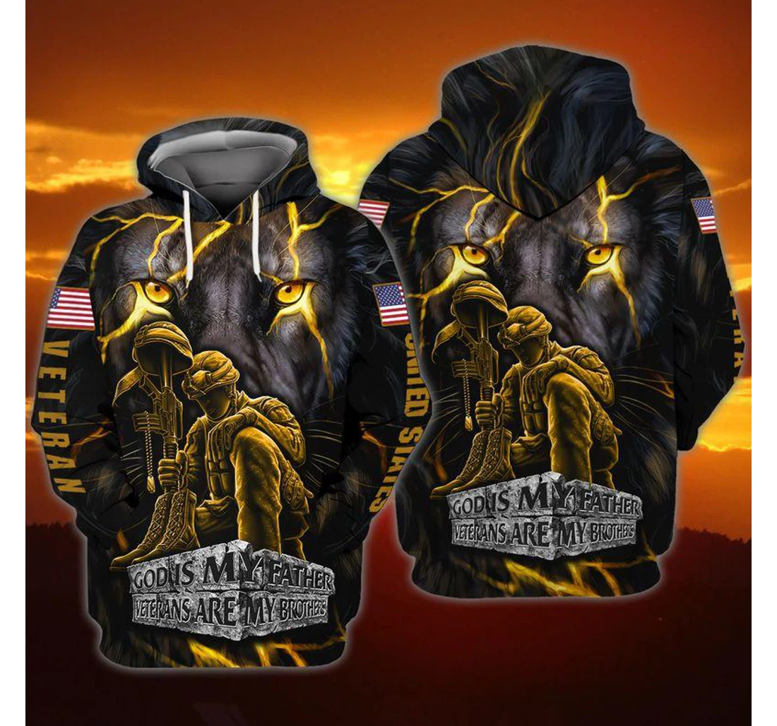 God Is My Father Veterans Are My Brother - 3D Printed Pullover Hoodie