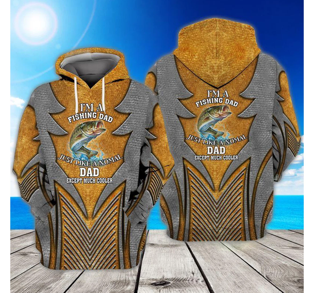 Cool Fishing Dad Funny Father's Day Gift Fisherman - 3D Printed Pullover Hoodie