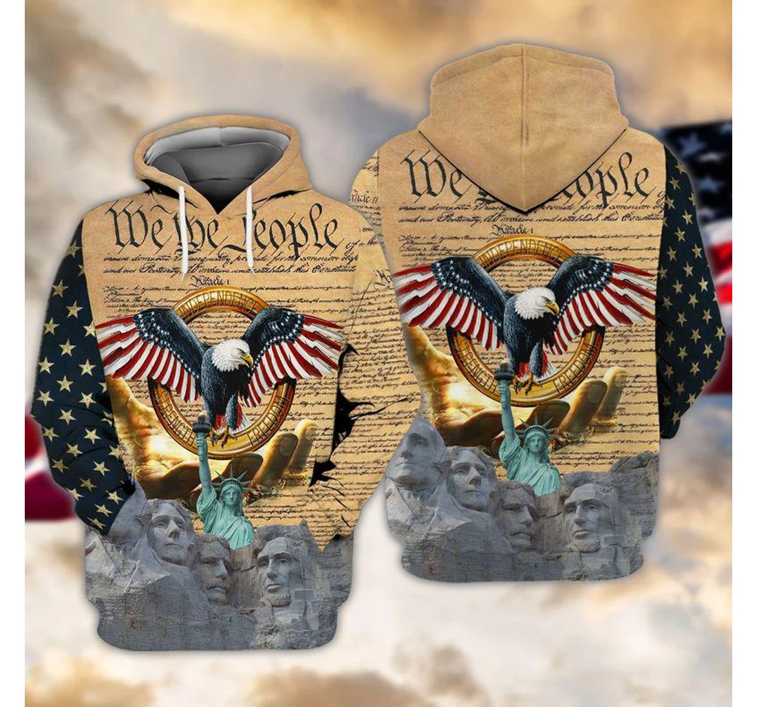Eagle Cross Independence Strength Freedom - 3D Printed Pullover Hoodie