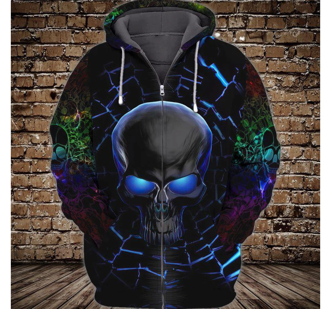 Zip Hoodie - Creepy Spider Skull Cool Halloween - 3D Printed