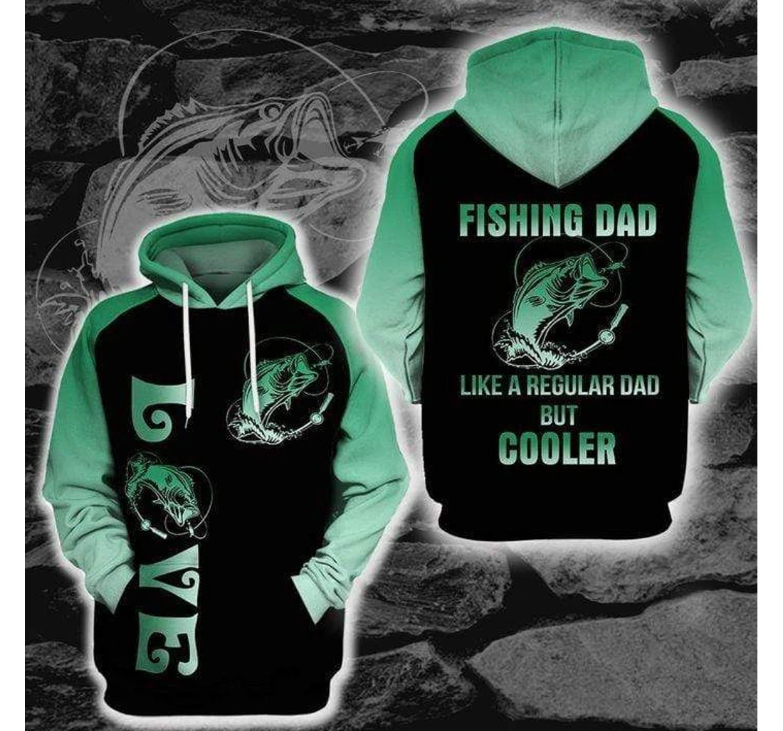 Personalized Fishing Father Father's Day Gift Fishing Dad Green Adult - 3D Printed Pullover Hoodie