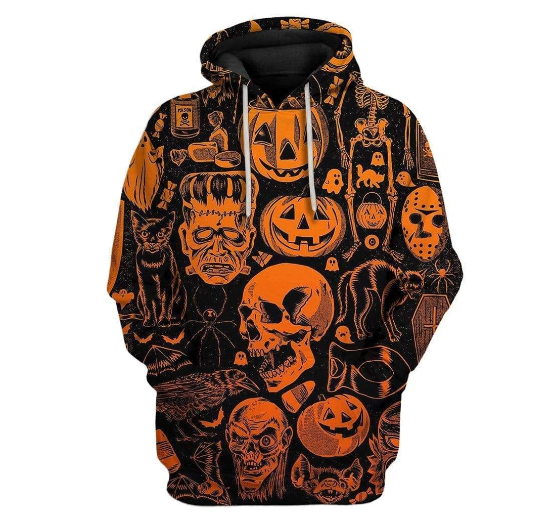 Custom Halloween - 3D Printed Pullover Hoodie